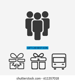 Illustration of crowd of people . vector icon 10 EPS