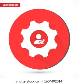 Illustration of crowd of people. Vector silhouettes icon. Social icon. Flat design style. Network of user groups. Group corporate team. Community member icon. The work of a business team
