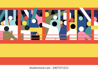 Illustration of a crowded bus in Indian context