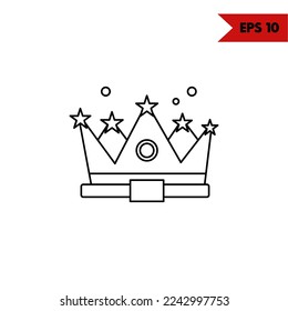 illustration of crown line icon