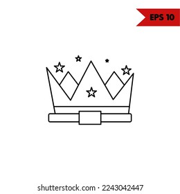 illustration of crown line icon