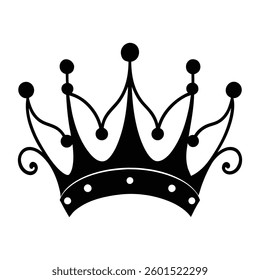 illustration of crown silhouette icon vector 