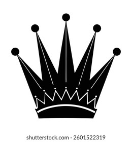 illustration of crown silhouette icon vector 