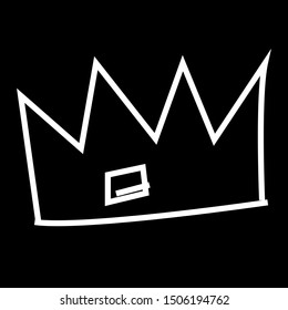 illustration of crown, sticker,tshirt print, vector illustration