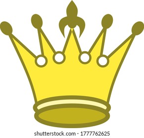 Illustration of a crown. Vector image of a gold crown for a logo or icon.