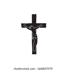 Illustration Crucifixion Jesus On Cross Isolated Stock Vector (Royalty ...