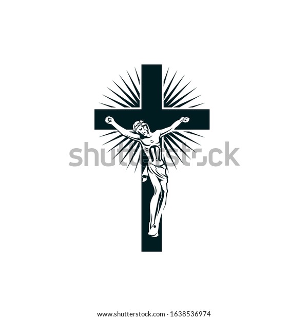 Illustration Crucifixion Jesus On Cross Isolated Stock Vector (Royalty ...