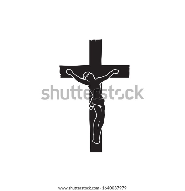 Illustration Crucifixion Jesus On Cross Isolated Stock Vector (Royalty ...