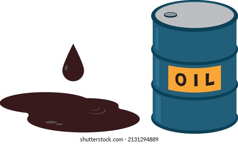 Illustration of crude oil and oil cans