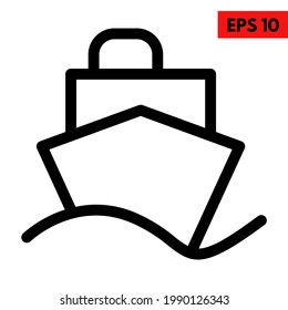 Illustration of cruise ship icon