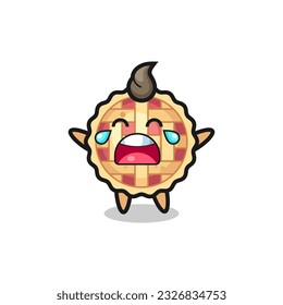 the illustration of crying apple pie cute baby , cute style design for t shirt, sticker, logo element