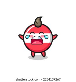 the illustration of crying austria flag badge cute baby , cute style design for t shirt, sticker, logo element