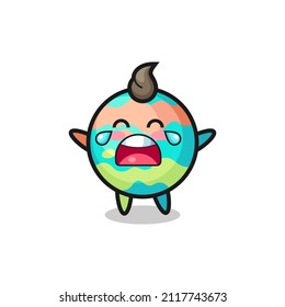 the illustration of crying bath bombs cute baby , cute style design for t shirt, sticker, logo element