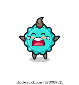 the illustration of crying bottle cap cute baby , cute style design for t shirt, sticker, logo element