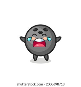 the illustration of crying bowling ball cute baby , cute style design for t shirt, sticker, logo element