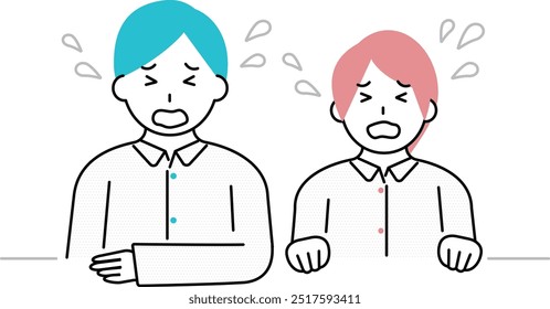 Illustration weinender Kinder und Geschwister