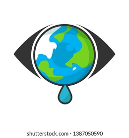 illustration of a crying earth, with a modern design