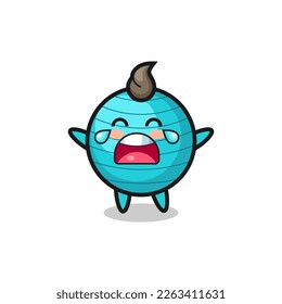 the illustration of crying exercise ball cute baby , cute style design for t shirt, sticker, logo element