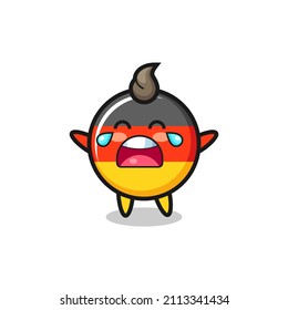 the illustration of crying germany flag badge cute baby , cute style design for t shirt, sticker, logo element