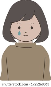 An illustration of a crying girl.