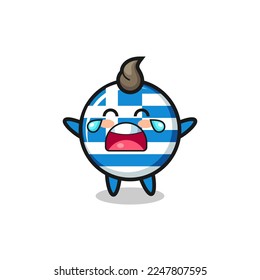 the illustration of crying greece flag cute baby , cute style design for t shirt, sticker, logo element