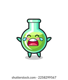 the illustration of crying lab beakers cute baby , cute style design for t shirt, sticker, logo element