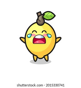 the illustration of crying lemon cute baby , cute style design for t shirt, sticker, logo element