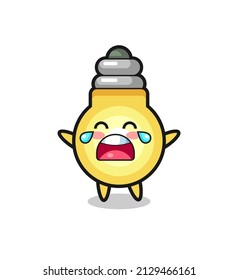 the illustration of crying light bulb cute baby , cute style design for t shirt, sticker, logo element