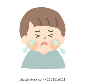 Illustration of a crying little boy.