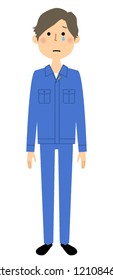 Illustration of a crying male worker.