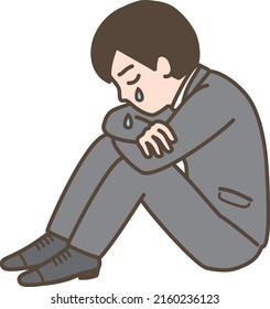 Ilustración de un hombre llorando