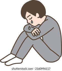Illustration of a crying man