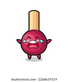 the illustration of crying matches cute baby , cute style design for t shirt, sticker, logo element