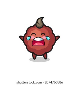 the illustration of crying meatball cute baby , cute style design for t shirt, sticker, logo element