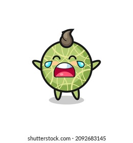 the illustration of crying melon fruit cute baby , cute style design for t shirt, sticker, logo element
