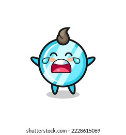 the illustration of crying mirror cute baby , cute style design for t shirt, sticker, logo element