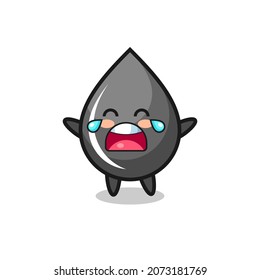 la ilustración de la caída de aceite de llanto lindo bebé, diseño de estilo lindo para camiseta, pegatina, elemento logo
