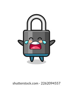the illustration of crying padlock cute baby , cute style design for t shirt, sticker, logo element