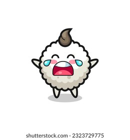 the illustration of crying rice ball cute baby , cute style design for t shirt, sticker, logo element