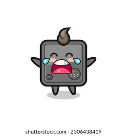 the illustration of crying safe box cute baby , cute style design for t shirt, sticker, logo element