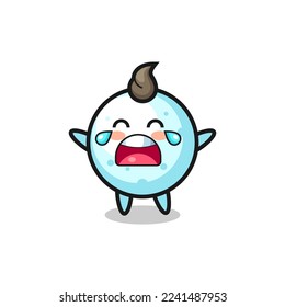the illustration of crying snow ball cute baby , cute style design for t shirt, sticker, logo element
