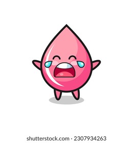 la ilustración del llanto jugo de gota de fresa lindo bebé, diseño de estilo lindo para camiseta, pegatina, elemento logo