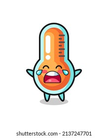 the illustration of crying thermometer cute baby , cute style design for t shirt, sticker, logo element