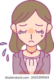 Illustration of a crying woman