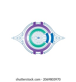 Illustration Of Crypto Logo initial C 
