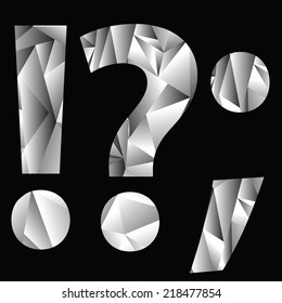 illustration with crystal question mark  on a black background