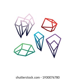 ilustración de cristales de diferentes tamaños