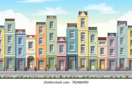 Illustration of csmall housees, seamless