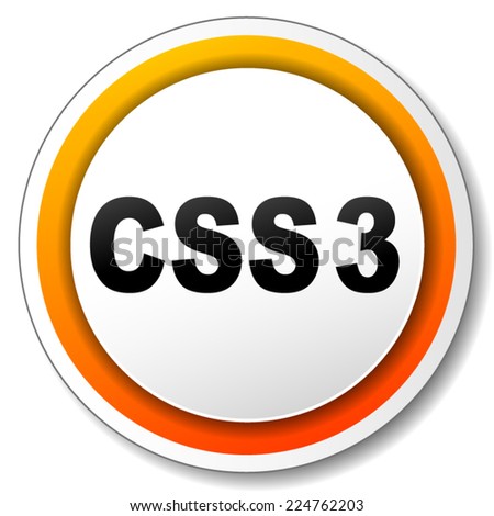 illustration of css3 orange icon on white background