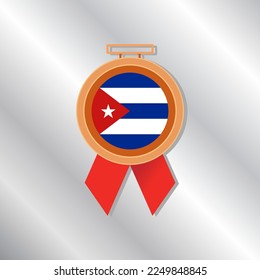 Illustration of Cuba flag Template